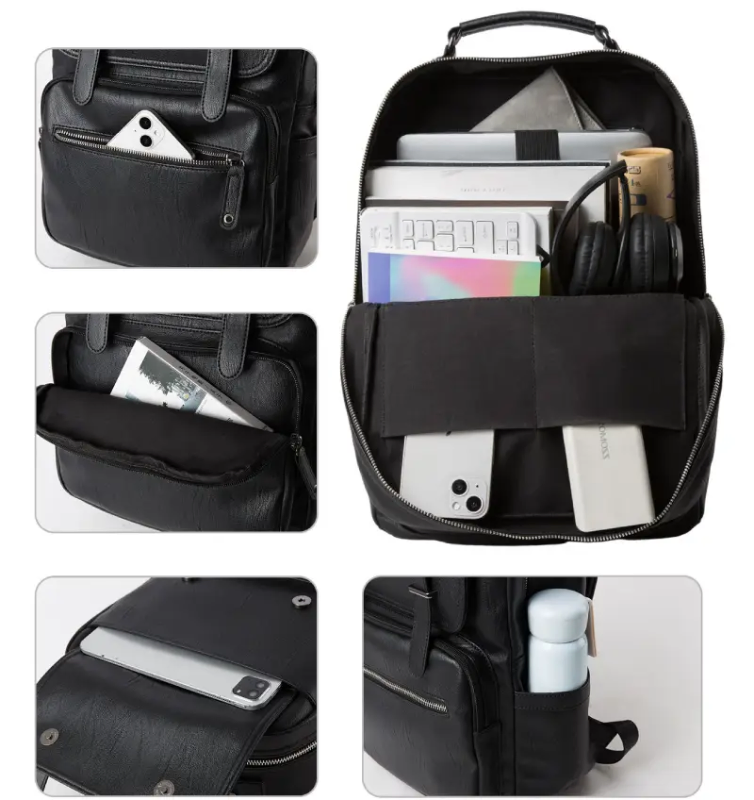 PU Leather Laptop Backpack 